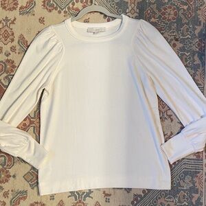 LOFT Cream Long Sleeve Top